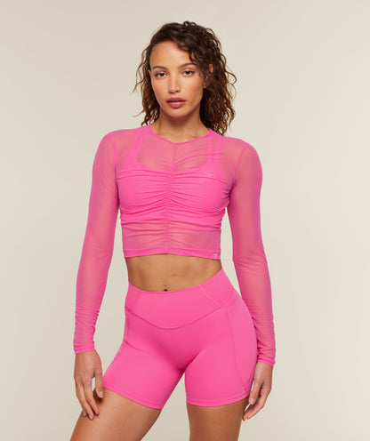 Hybrid Mesh Long Sleeve Top