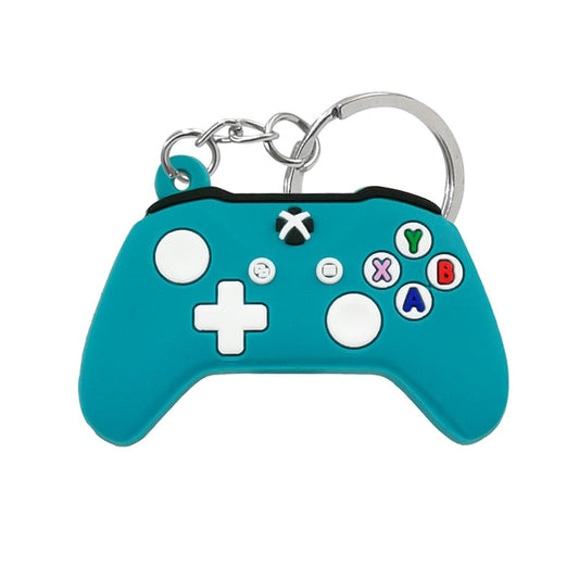 Controller PVC 'Sky Blue & White' Keyring Rubber Keychain