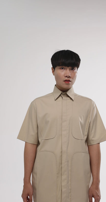 U panel short sleeve shirt